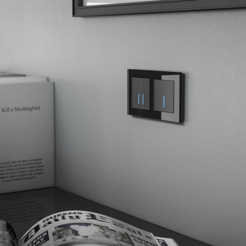 Умный выключатель Wi-Fi Werkel W4510108/ Сенсорный выключатель одноклавишный с подсветкой (черный)