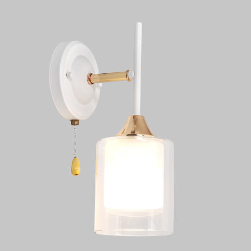 Бра настенное, 1*Е27, белый+золото MD.2188-1-W-WH+FGD
