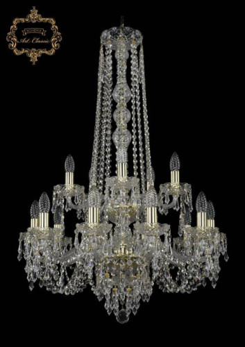 Подвесная хрустальная люстра 11.23 Art Classic 11.23.10+5.220.2d.h-96.Gd.Dr
