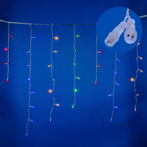 Бахрома светодиодная с эффектом мерцания, 2м Uniel ULD-B2007-100/TTK MULTI IP44