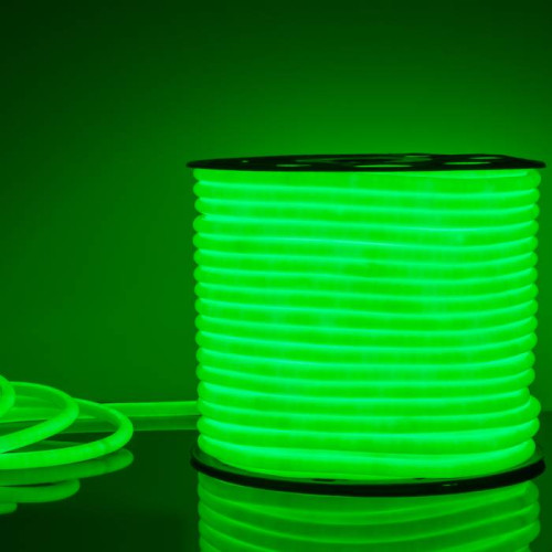 Светодиодный шнур Elektrostandard Светодиодный гибкий неон Гибкий неон LS003 220V 9.6W 144Led 2835 IP67 16mm круглый зеленый, 50 м a043548