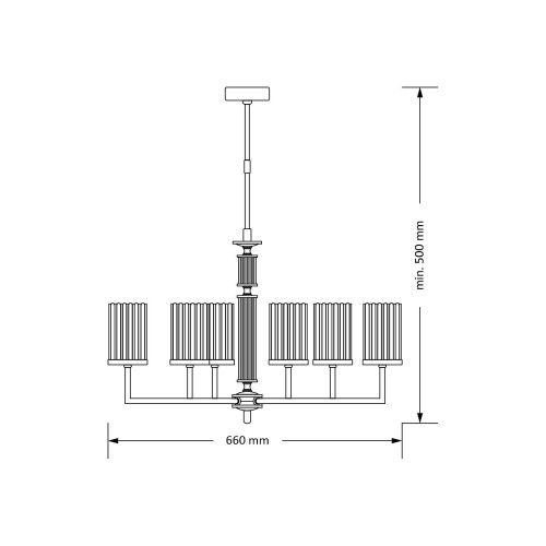 Люстра на штанге Kutek Artu Ryfel ART-ZW-6(N)R