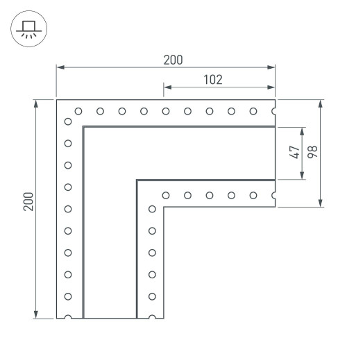 Угол Arlight 030106