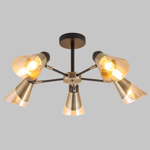 Люстра потолочная Е14 5*40Вт MD.51902-5-S-BK+AB