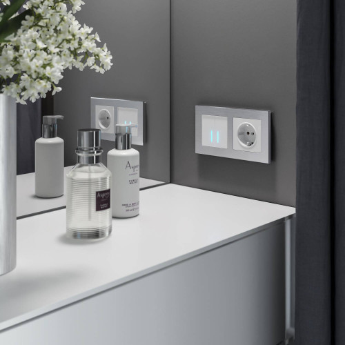 Выключатель Werkel Встраиваемые механизмы белые W4520001/ Сенсорный выключатель двухклавишный с подсветкой 1000 Вт (белый)