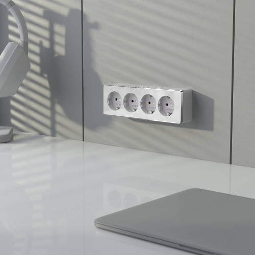 Розетка Werkel Накладные механизмы Gallant белые W5072210/ Розетка четверная с заземлением и шторками Gallant (белый)