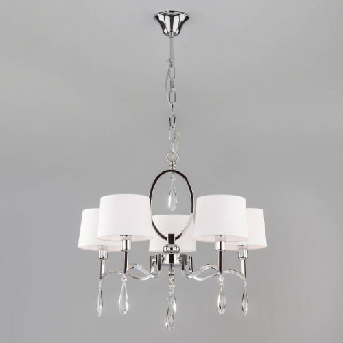 Подвесная люстра Eurosvet Madera 10127/5 хром/прозрачный хрусталь Strotskis Smart (10093/5)