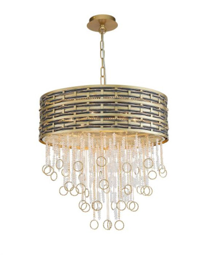 Подвесная хрустальная люстра Perso Lucia Tucci PERSO 4931.6 gold&black