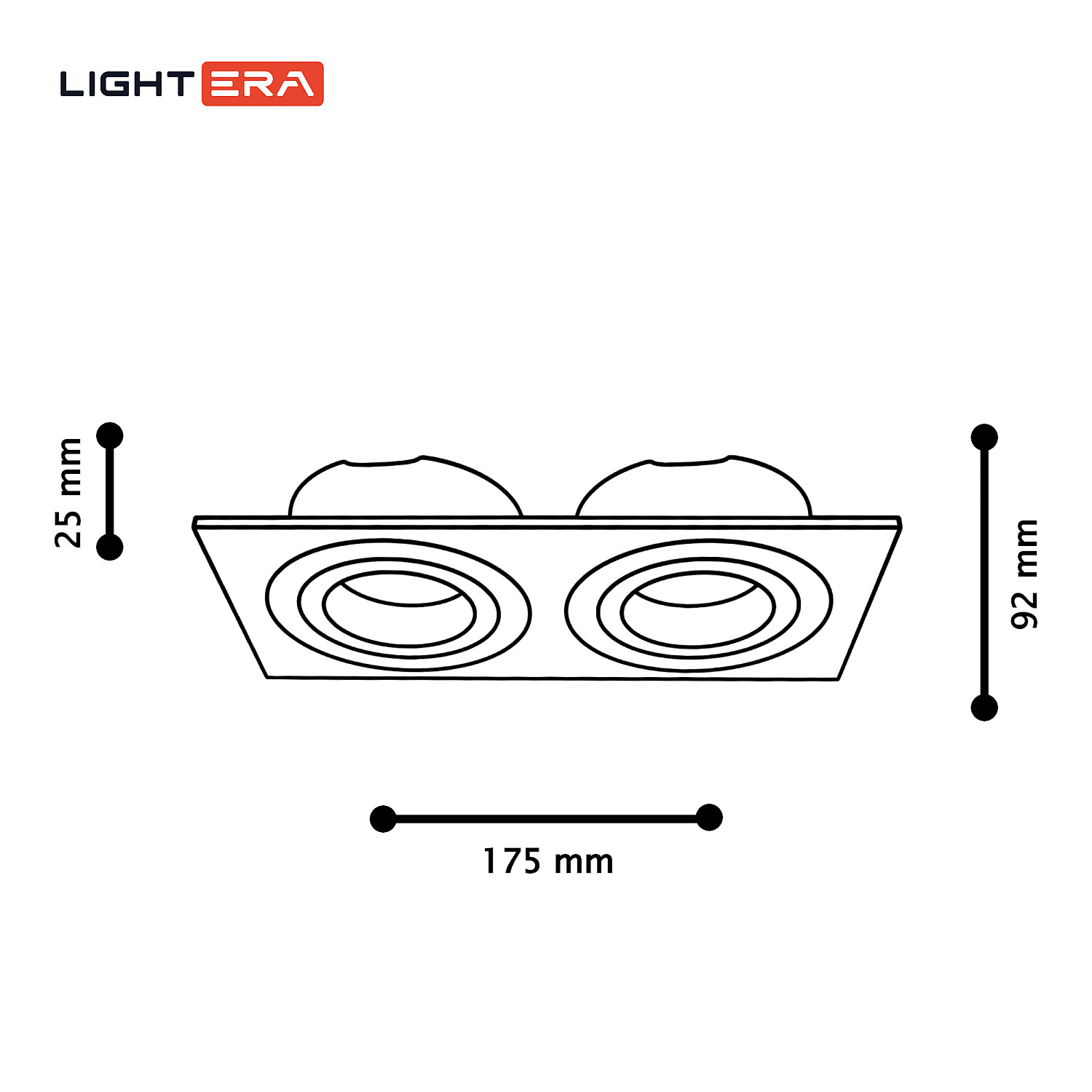 Встраиваемый светильник LIGHTERA Moon LE204RL-2B