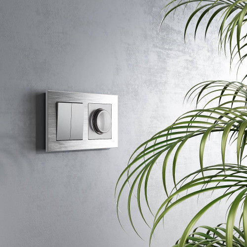 Выключатель Werkel W1123008/ Перекрестный выключатель двухклавишный (серебряный)