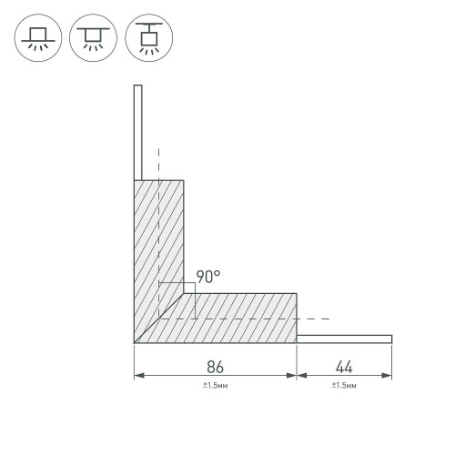 Внешний угол в сборе, для соединения 2-х профилей PLS-LOCK-H25 Arlight 026134