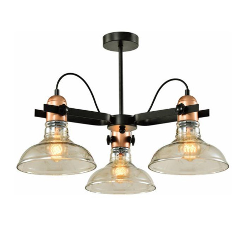 Люстра потолочная Е27 3*60W черный+бронза MD.20552-3-S-BK+AB