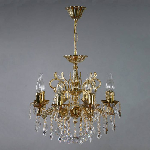 Подвесная хрустальная люстра Leon Ambiente 2128/8 WP New Leaf