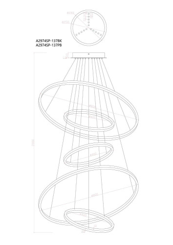 Подвесная люстра Arte Lamp Arcane A2974SP-137PB