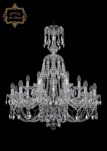 Подвесная хрустальная люстра 11.21 Art Classic 11.21.12+6.300.XL-95.Cr.Sp