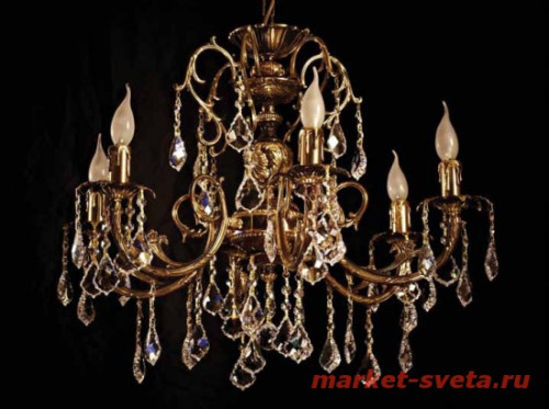 Подвесная люстра Brizzi 8888/6 PB Leaf crystal