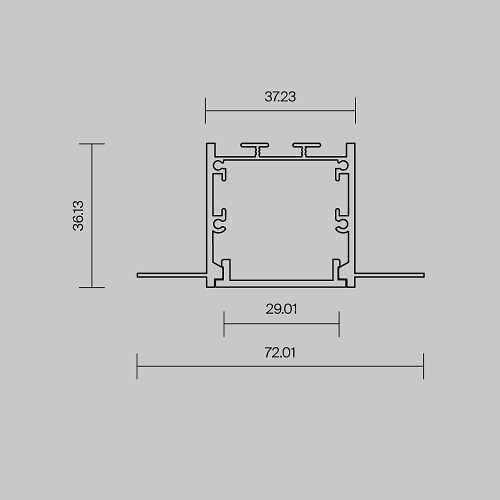 Профиль Maytoni Встраиваемый со скрытым фланцем профиль 636011