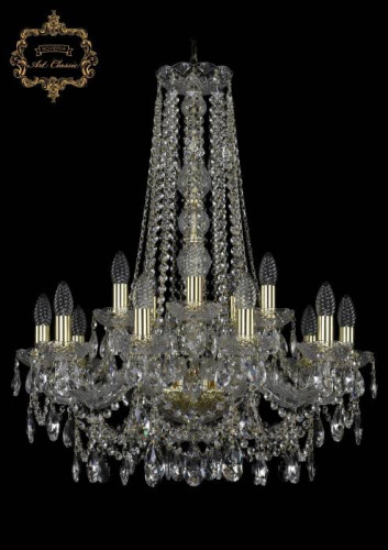Подвесная хрустальная люстра 11.25 Art Classic 11.25.10+5.220.h-78.Gd.Sp