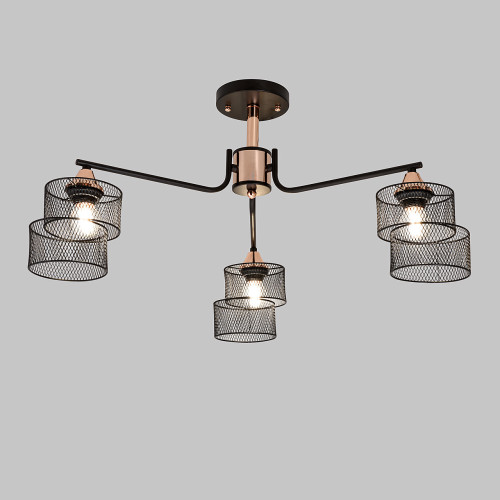 Люстра потолочная, 3*E27, черный+золото MD.4252-3-S-BK+FGD