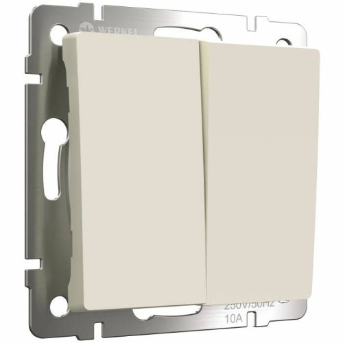Выключатель Werkel W1122062/ Выключатель двухклавишный проходной (айвори матовый)