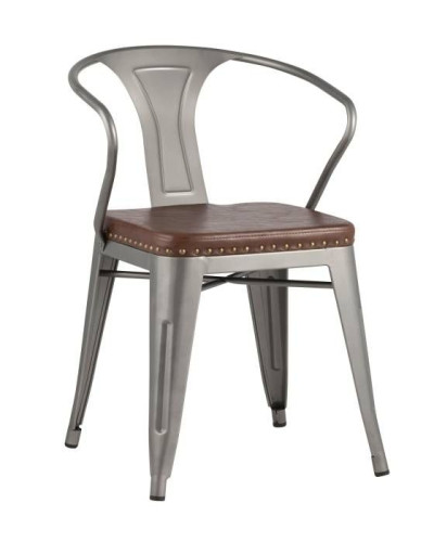 Обеденный стул Stool Group Tolix Arms Soft LF718H GREY 7083+PU7002