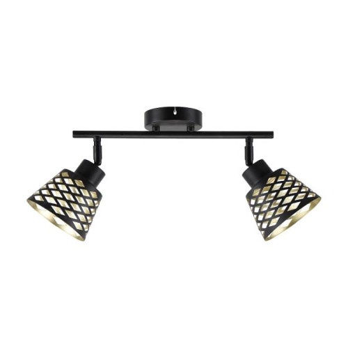 Светильник спот ЭкономСвет 86007 86007/2BK BK+GD