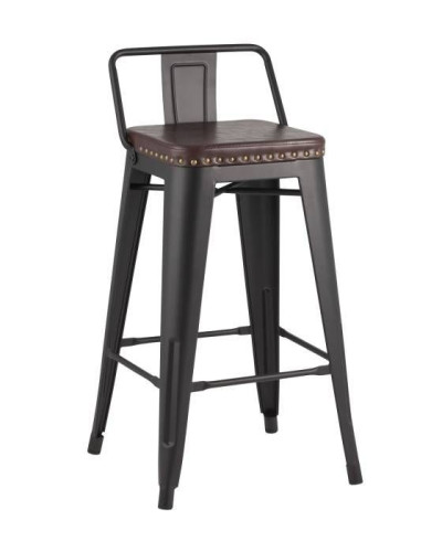 Полубарный стул Stool Group Tolix Soft LF626A MATTE BLACK 3474+PU7005