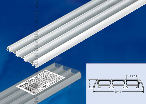 Накладной профиль для светодиодной ленты Uniel UFE-A08 SILVER 200 POLYBAG
