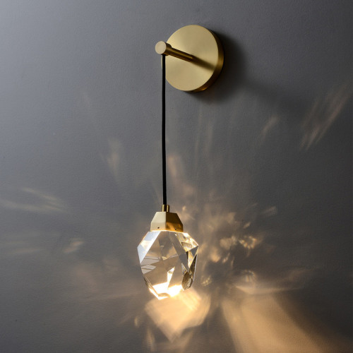 Настенное бра Delight Collection Crystal rock II 9701W brass