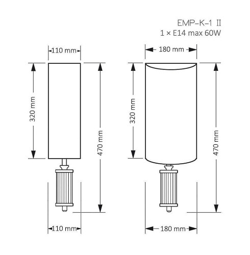 Настенное бра Kutek Empoli EMP-K-1(Z)II
