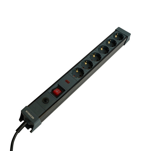 Сетевой фильтр 6-местный с/з 3x1мм2, 5 м, Stekker Techno 50161