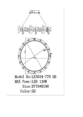 Подвесная люстра LEON Jamila LE3034/770 GD