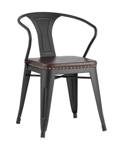 Обеденный стул Stool Group Tolix Arms Soft LF718H MATTE BLACK 3474+PU7005