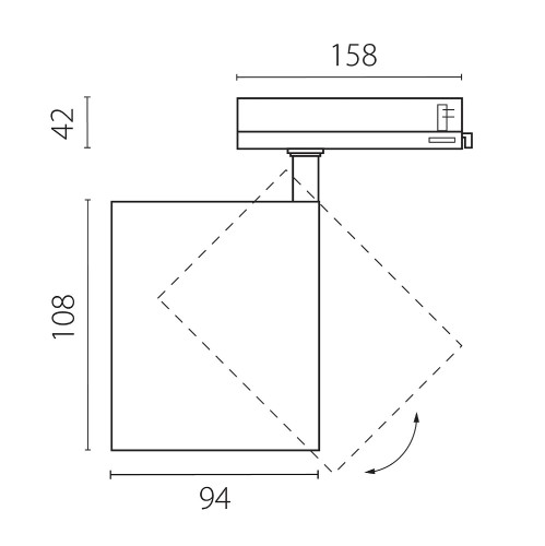Трековый светильник Lightstar Alta Base A5446QT36G