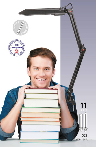 Настольная лампа на струбцине ЭРА  NL-201-G23-11W-W