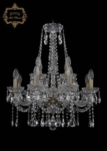 Подвесная хрустальная люстра 11.12 Art Classic 11.12.8+4.195.h-63.Br.Sp