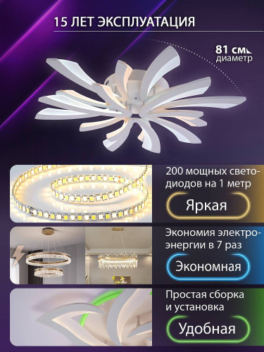 Потолочная люстра Natali Kovaltseva Vio LED LAMPS 81454