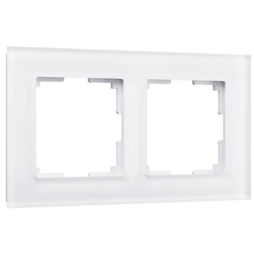 Рамка Werkel W0021105/ Рамка на 2 поста Favorit (белый матовый,стекло)