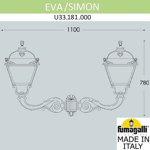 Уличный настенный светильник Fumagalli Simon U33.181.000.AXH27