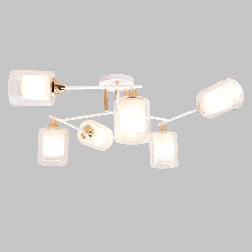 Люстра потолочная, 6*E27, белый+золото MD.2188-6-S-WH+FGD