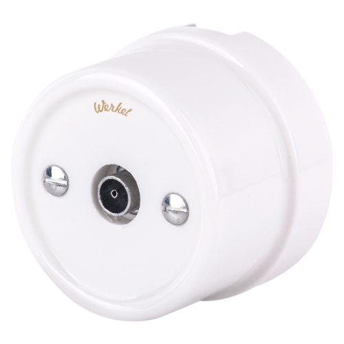 Розетка Werkel WL18-02-05/ ТВ розетка (белая) Ретро