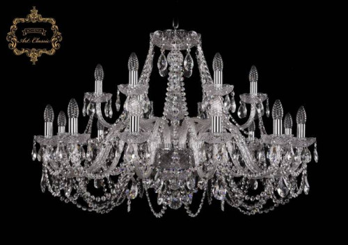 Подвесная хрустальная люстра 11.11 Art Classic 11.11.12+6.360.Cr.Sp