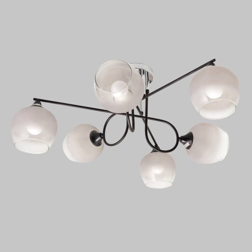 Люстра потолочная, 6*E27, черный+хром MD.4243-6-S-BK+CH