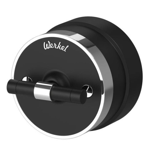 Выключатель Werkel W5812051/ Переключатель / выключатель одноклавишный Vintage (черный матовый/хром)