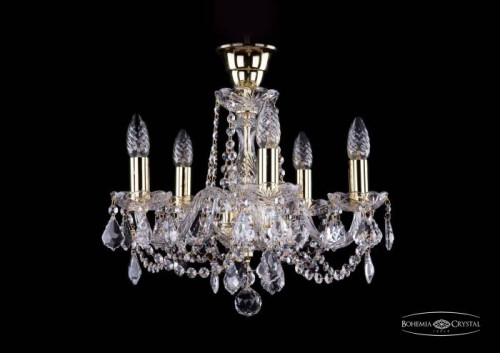 Потолочная хрустальная люстра Bohemia 1402 1402/5/141 G Leafs tube