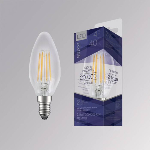 Светодиодные лампочки Brizzi C35 4W 2700K E14 (4Вт) 