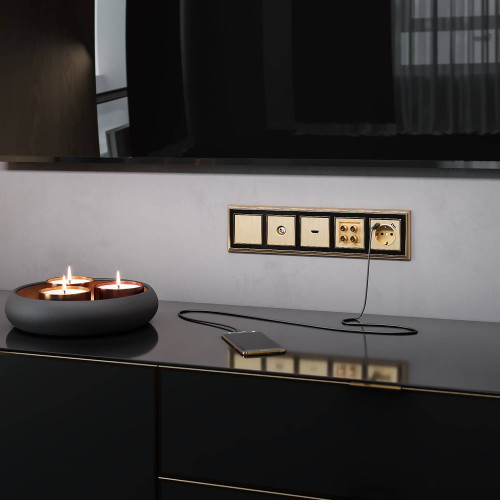 Розетка Werkel W1185010/ Акустическая розетка (шампань рифленый)