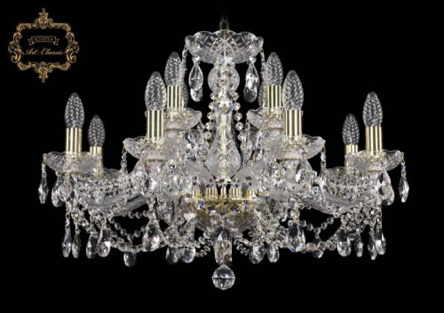 Подвесная хрустальная люстра 11.21 Art Classic 11.21.8+4.220.Gd.Sp