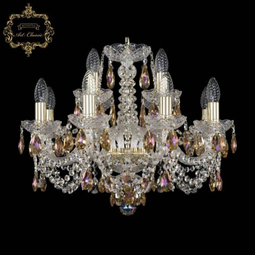 Подвесная хрустальная люстра 11.11 Art Classic 11.11.8+4.195.Gd.Sp.K777