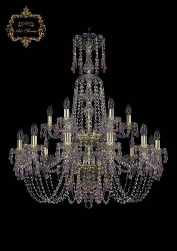 Подвесная хрустальная люстра 11.24 Art Classic 11.24.12+6.300.2d.XL-95.Gd.V7010